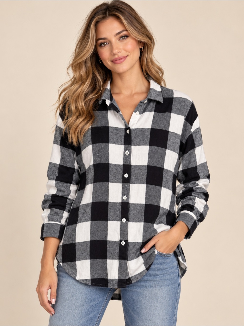 Loft Plaid Flannel Button Shirt